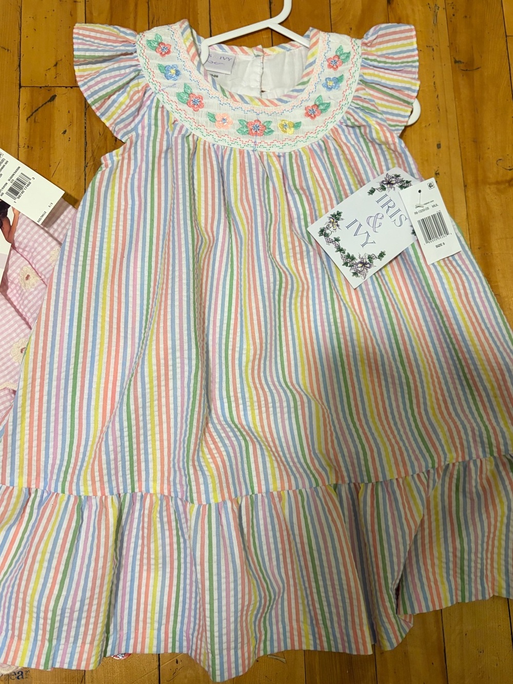 NEW iris & ivy Multicolor Pastel Floral Smocked Dressa